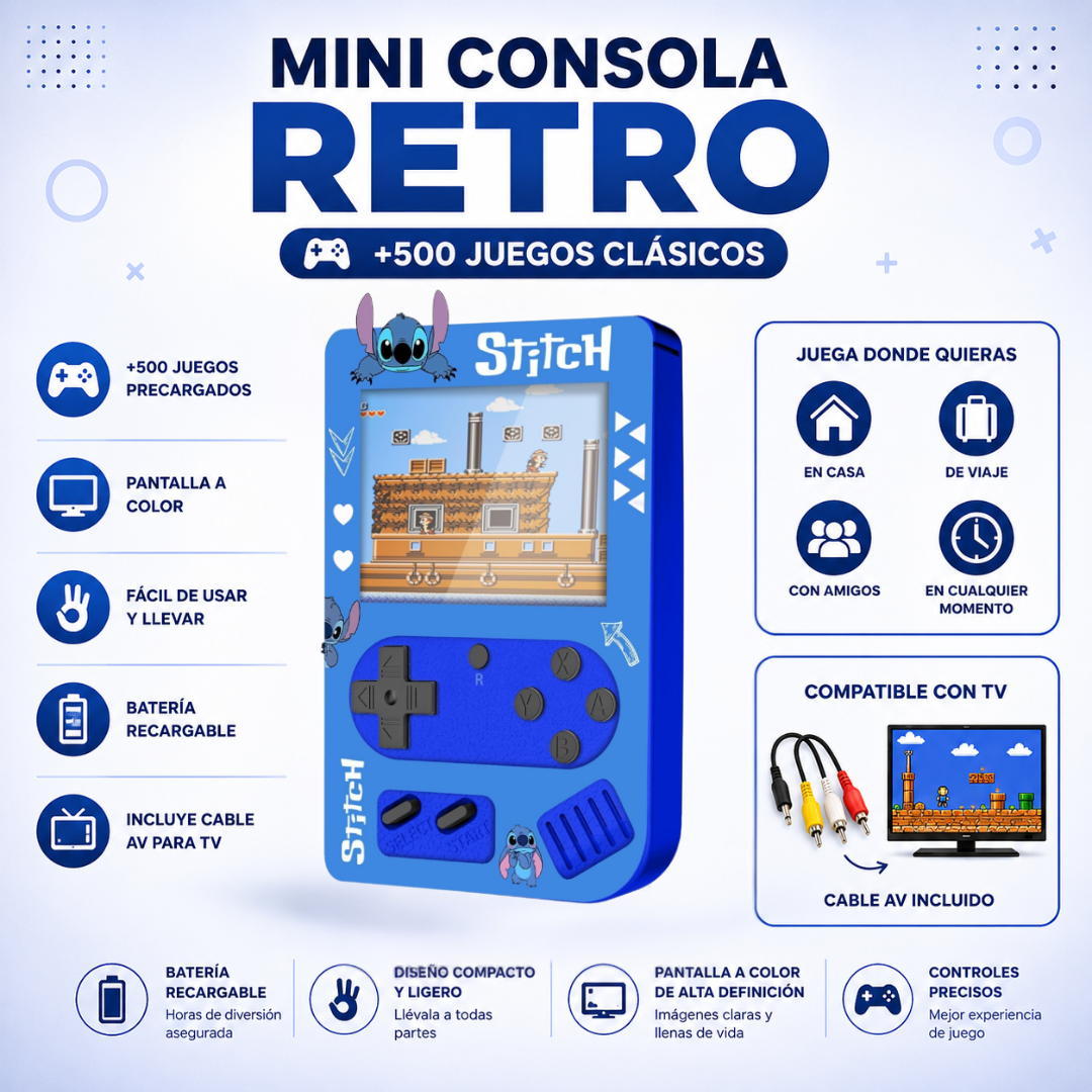 Mega Combo Consola 500 juegos + Reloj Inteligente + Audífonos Pro